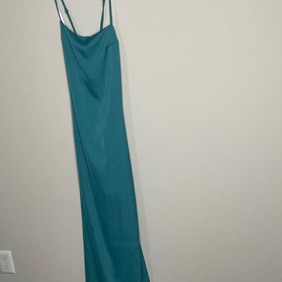 Revolve LULUS Power of Chic Tie Back Satin Evening Midi Dress - Picture 4 of 12